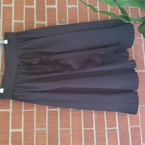 Armani collezioni black party formal satin midi skirt